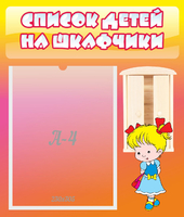 Стенд "Список детей на шкафчики" №6 - «globural.ru» - Иркутск
