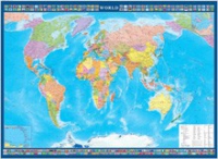 Настенная политическая карта мира с флагами на английском языке - «globural.ru» - Иркутск