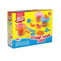 Пластилин на растительной основе Artberry/Stamp Your Zoo 3 бан./35 г со штампами - «globural.ru» - Иркутск