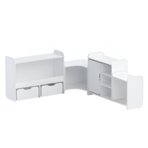 Набор стеллажей для игрушек и пособий "Росток" (белый) - «globural.ru» - Иркутск