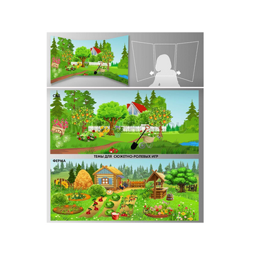 Стенд для сюжетно-ролевых игр 2-х сторонний (ферма, сад) - «globural.ru» - Иркутск