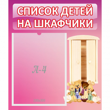 Стенд "Список детей на шкафчики" - «globural.ru» - Иркутск